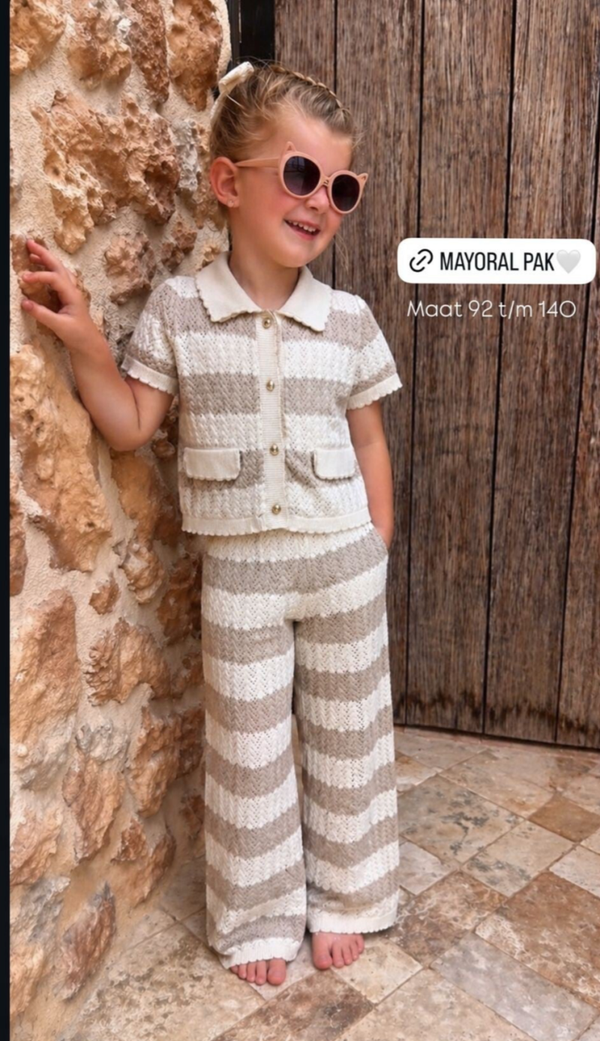 Mayoral zomer 2026 meisjes knit set zand