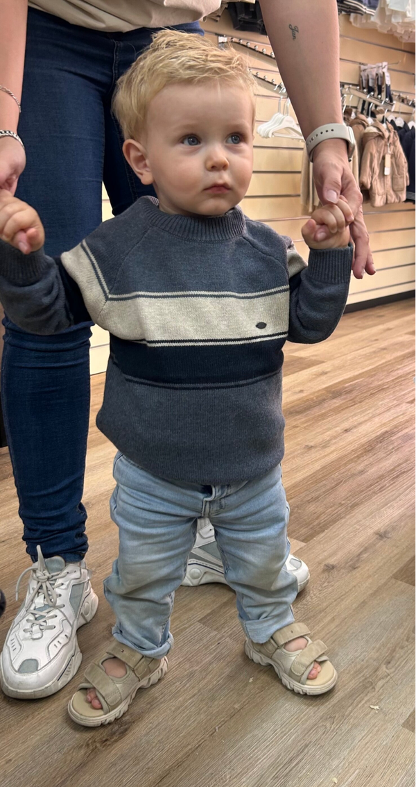 Mayoral winter 2026 jongens trui stripes staal blauw