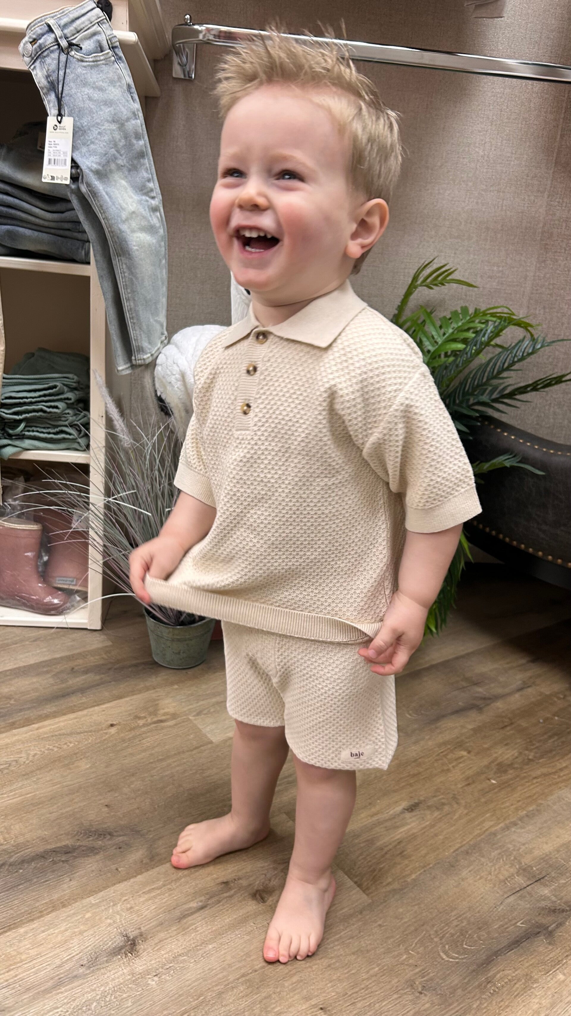 Baje Uriz broek gebreid white coconut