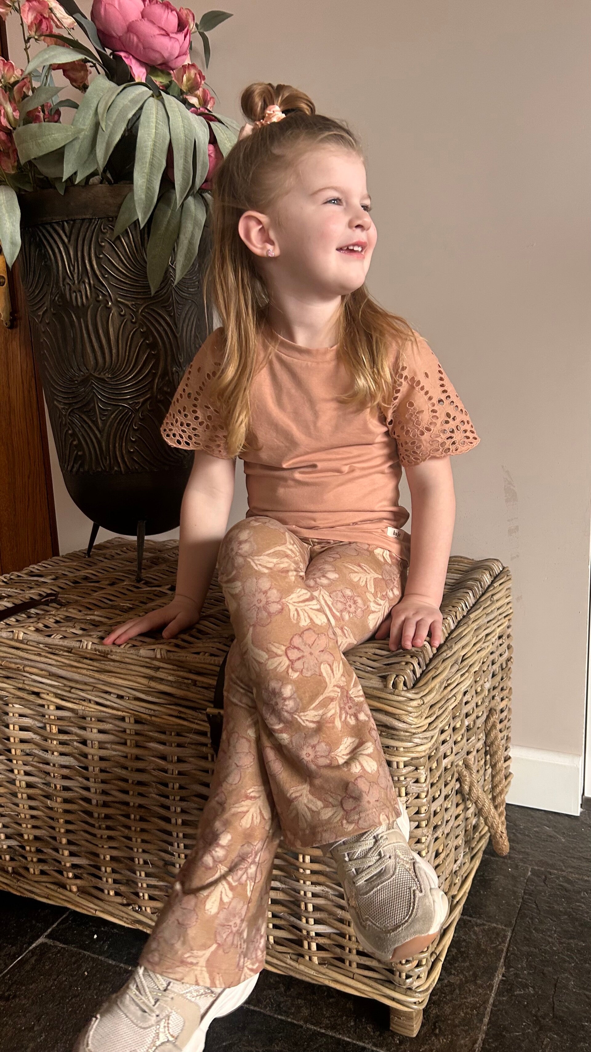 Baje Valencia T-shirt met pofmouw rose cafe