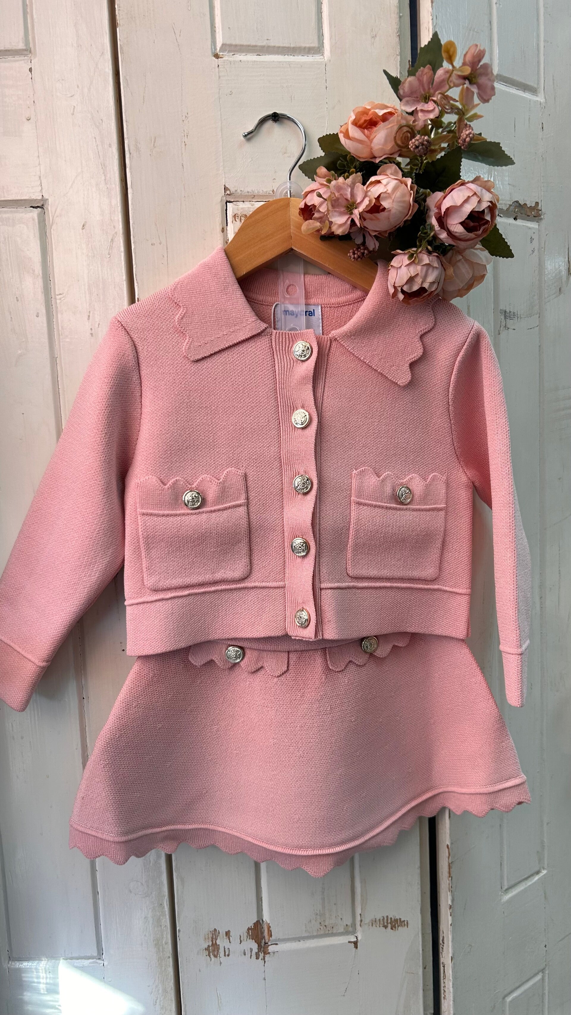 Mayoral zomer 2026 meisjes jacket roze buttons