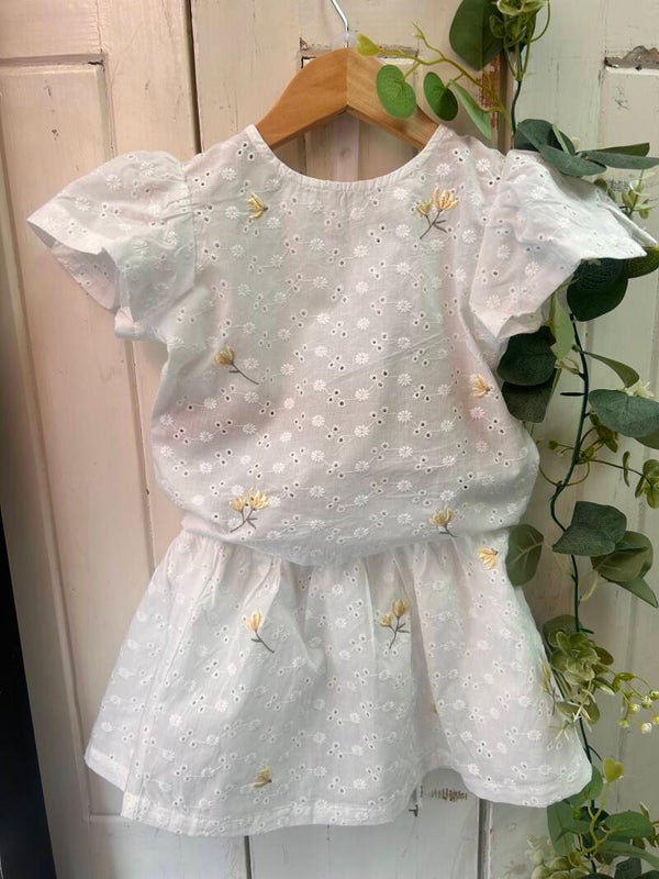 LEVV SET broderie flower Bliss off white