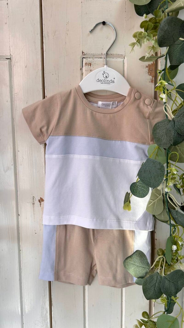 Deolinda 2-delige set babyblauw en beige