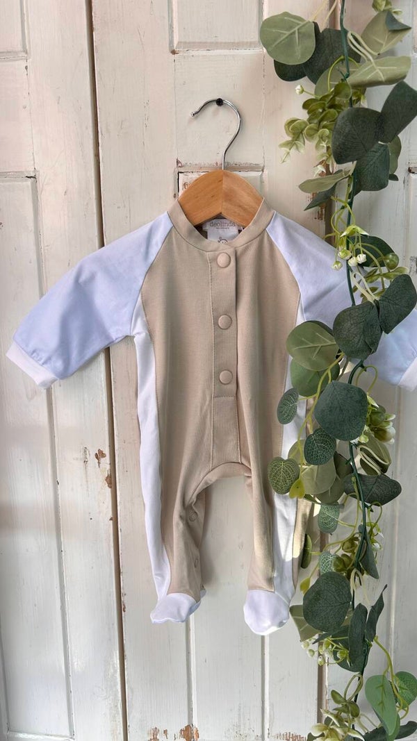 Deolinda boxpakje beige babyblauw