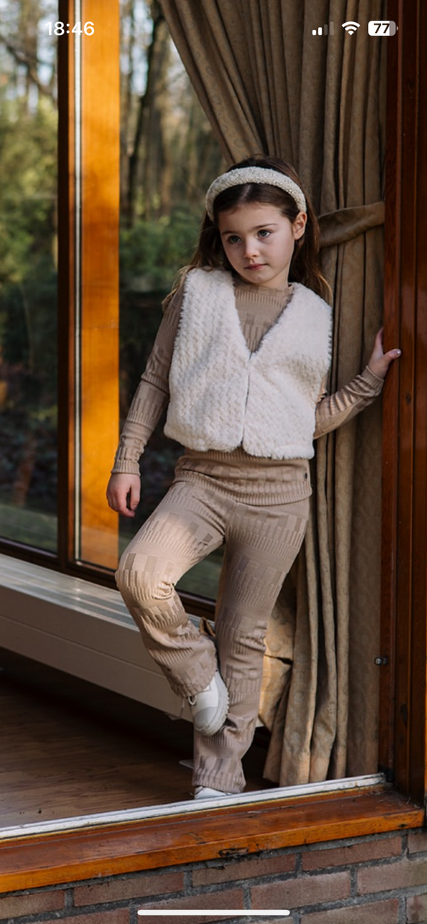 LEVV meisjes shirt taupe