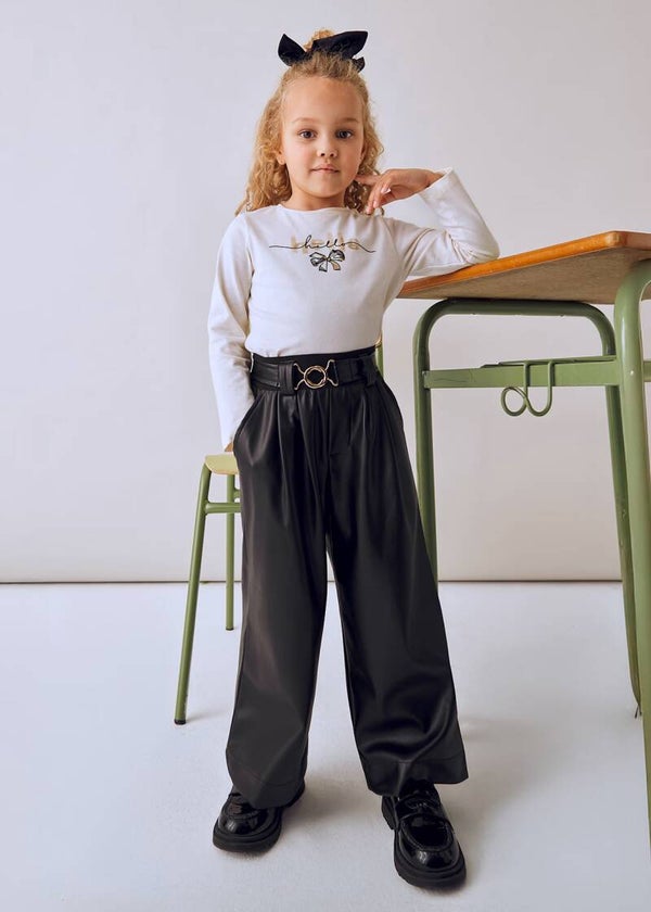 Mayoral winter 2026 meisjes fashion wide leg pants zwart