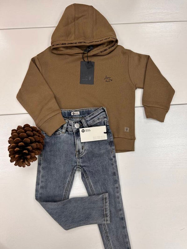 LEVV jongens hoodie sweater dessert sand