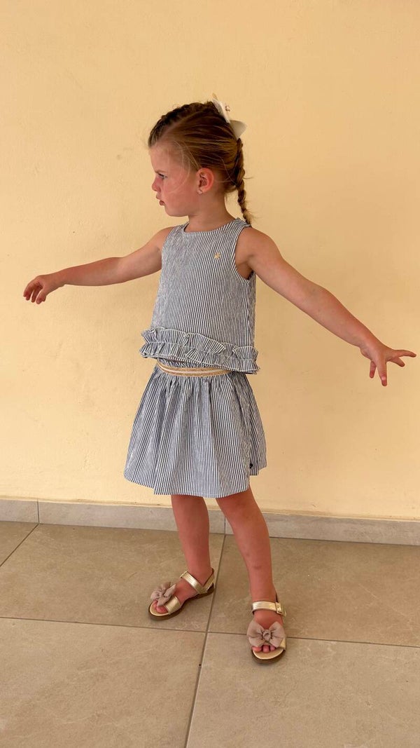 Like Flo rokje met elastieken band licht blauw Suuz