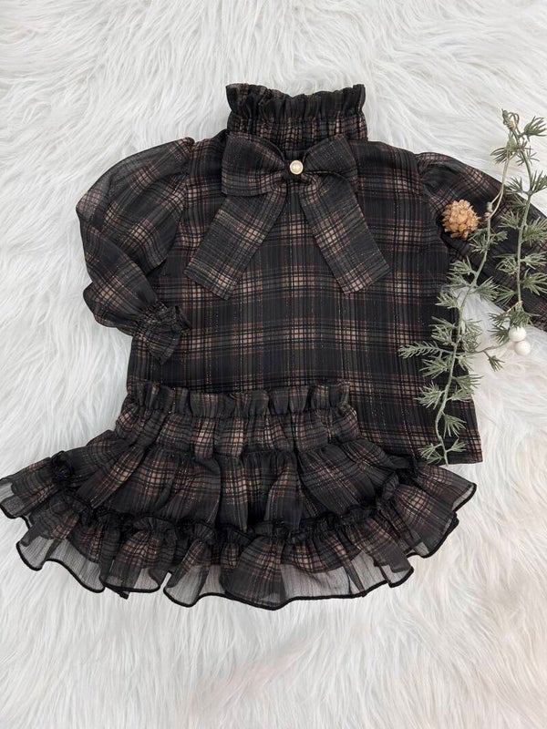 Set London brown met lurex en J.O.