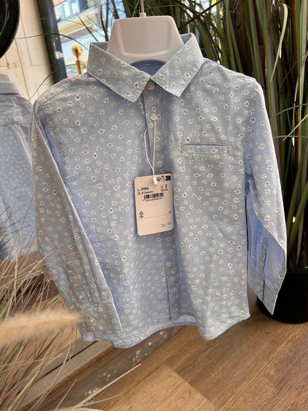 Mayoral jongens zomer 2025 blouse blauw met print