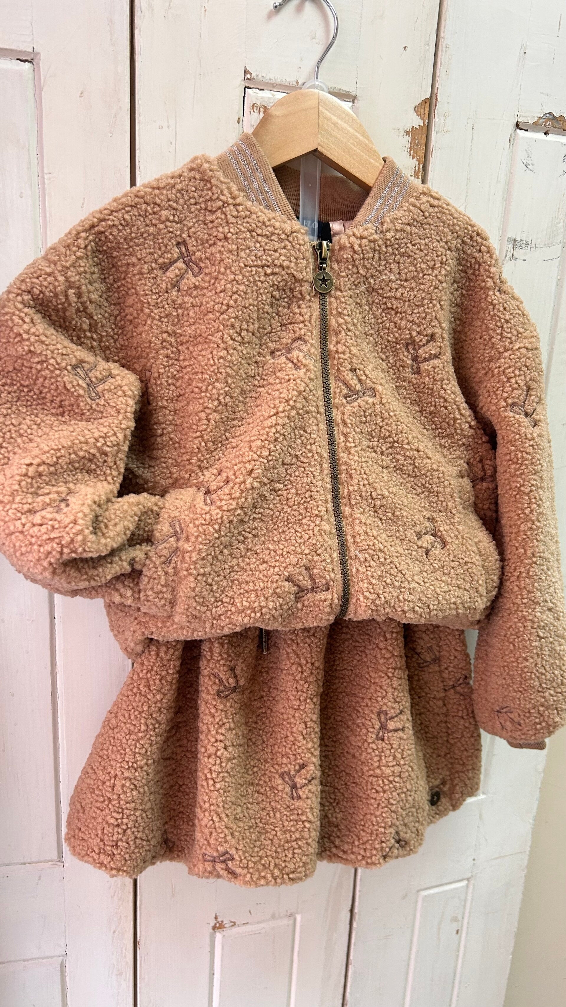 LIKE FLO Dionne Flo girls teddy embroidery cardigan