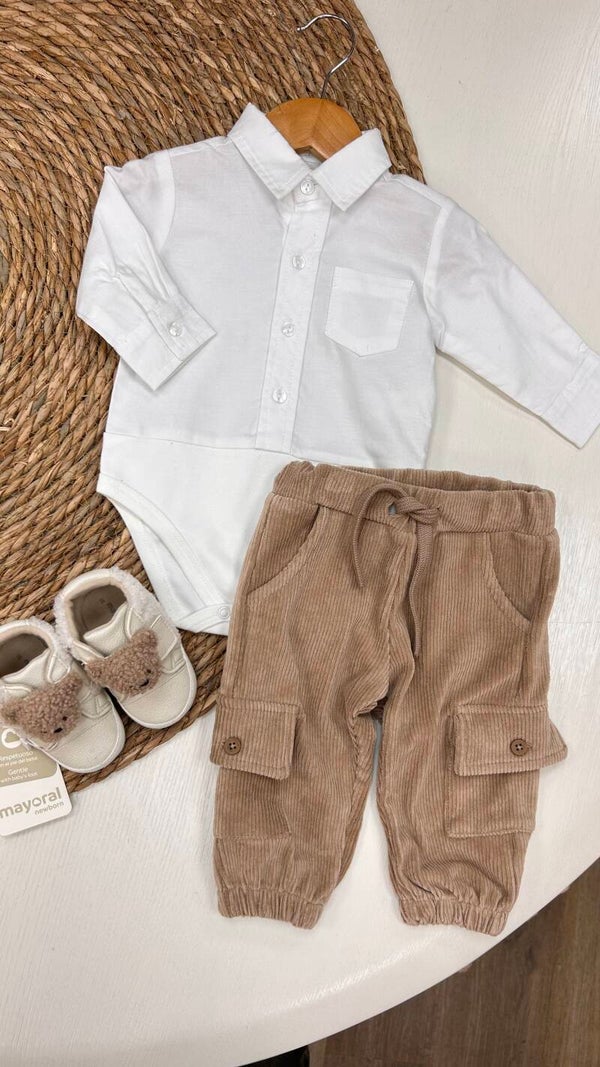 EMC corduroy cargo broek beige