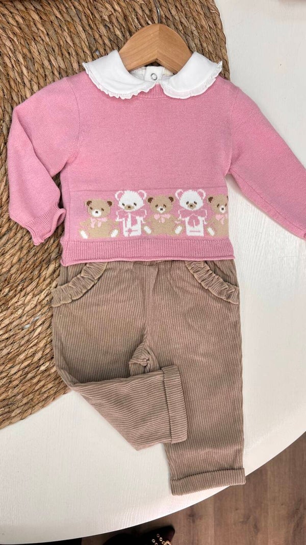 EMC knit truitje roze beertjes