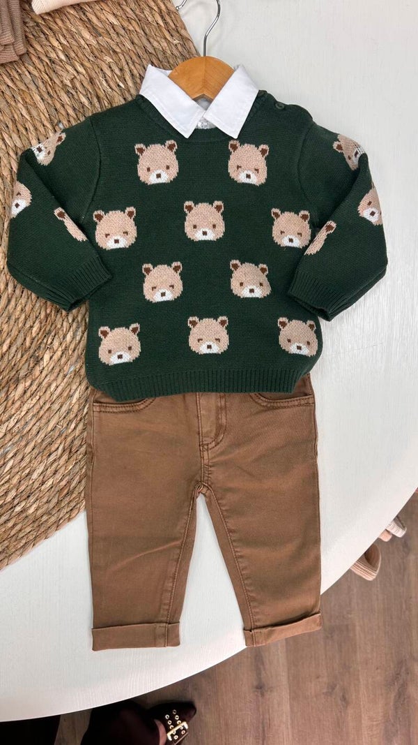 EMC trui dark green teddy