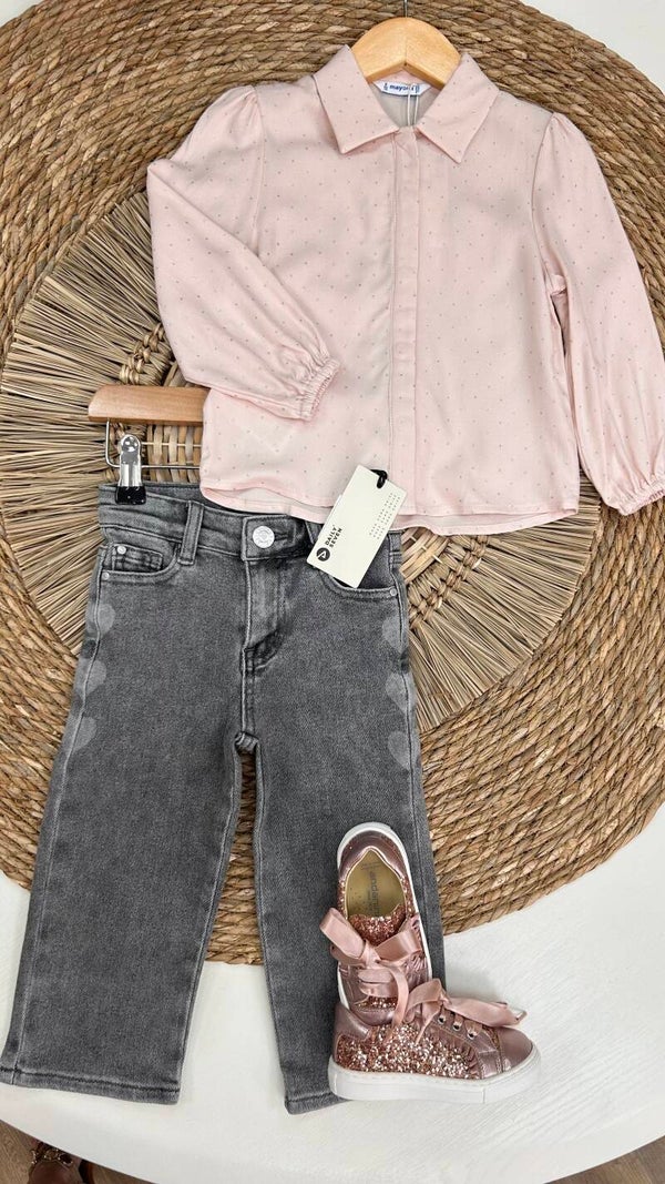 Mayoral winter 2026 meisjes blouse roze allover glitter