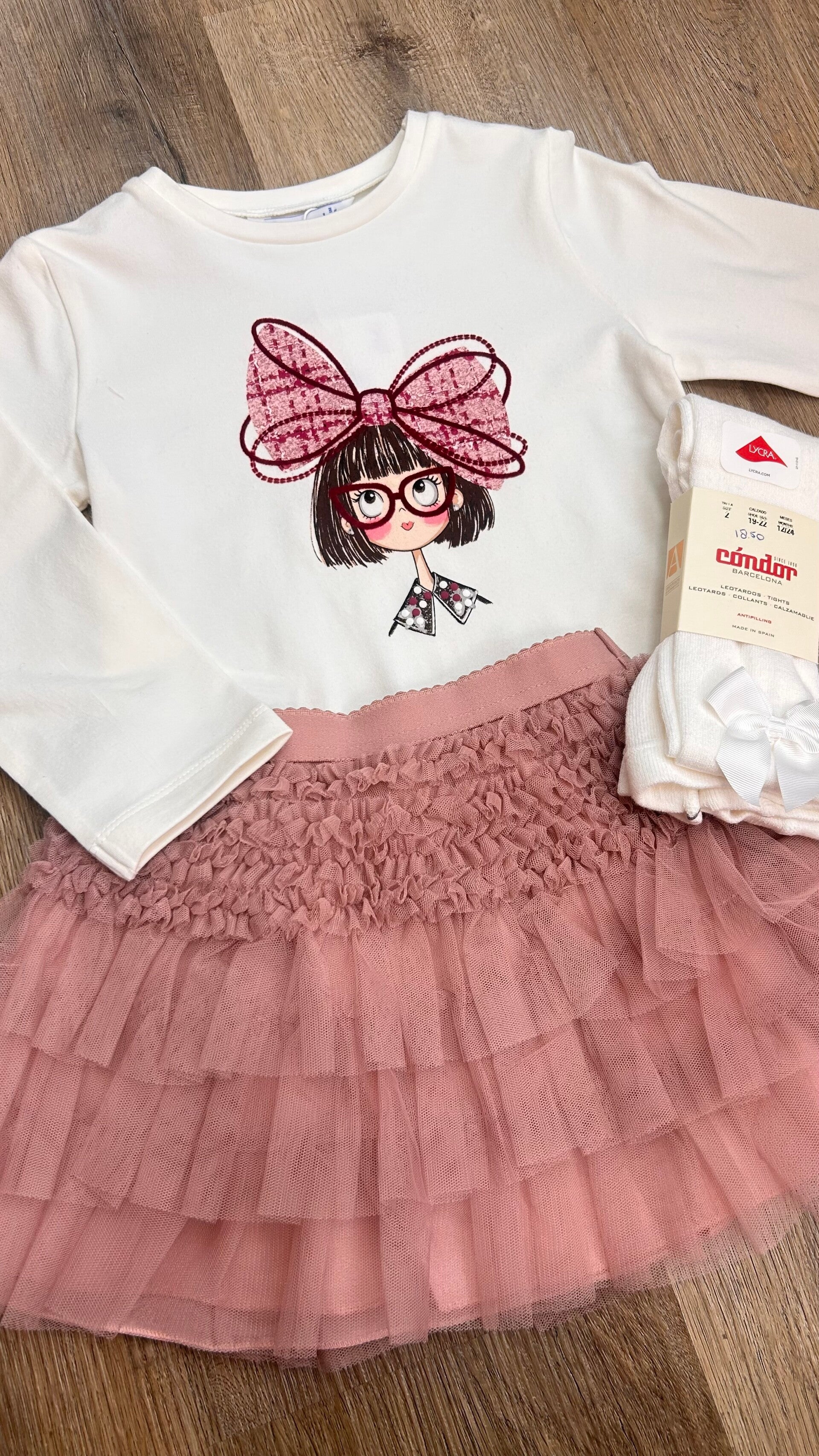 Mayoral winter 2027 meisjes t-shirt cream met strik