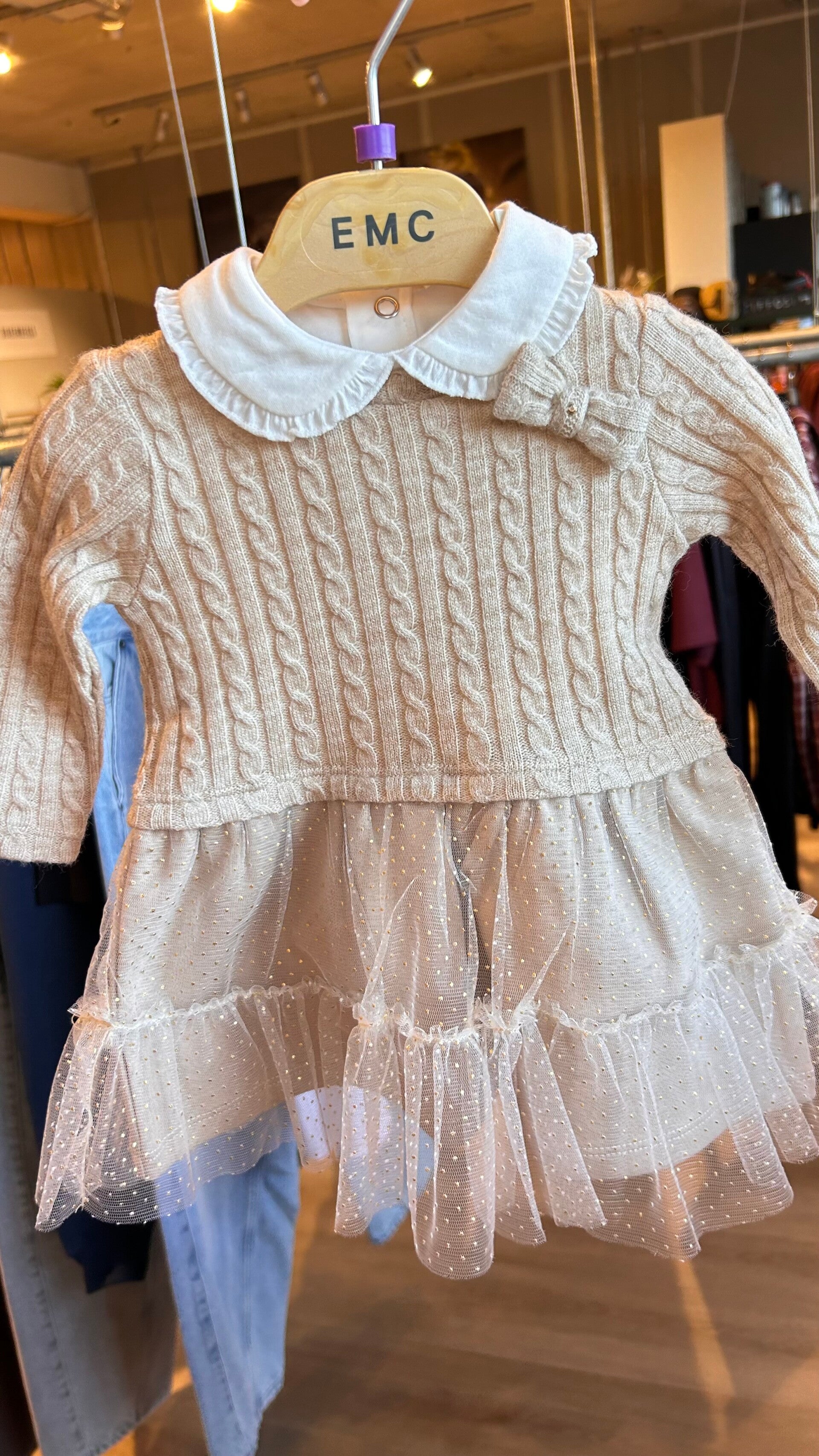 EMC tulle kabel jurkje beige