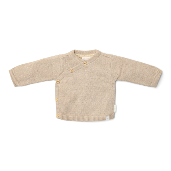 Little Dutch gebreid overslag vestje newborn zand