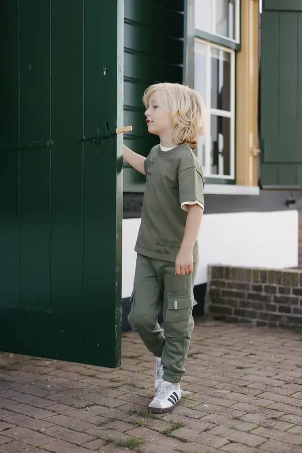 LEVV cargo broek donkergroen Bram