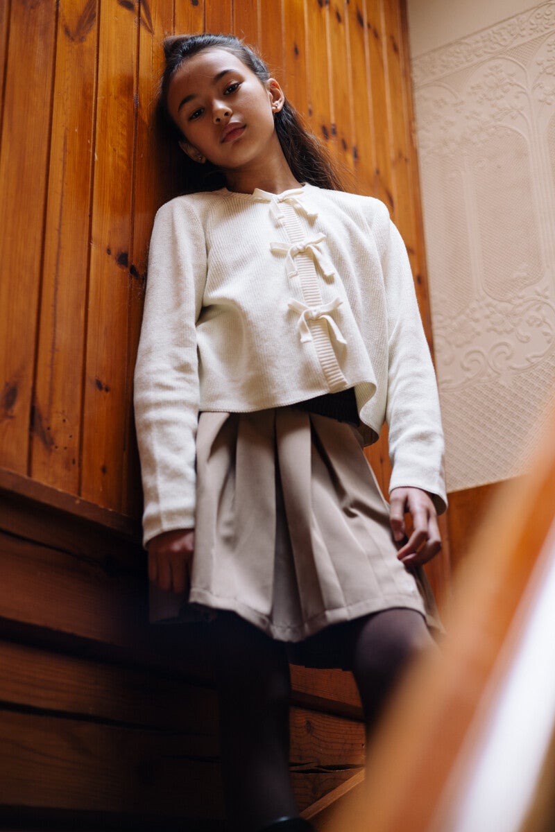 LEVV meisjes cotton cream vestje