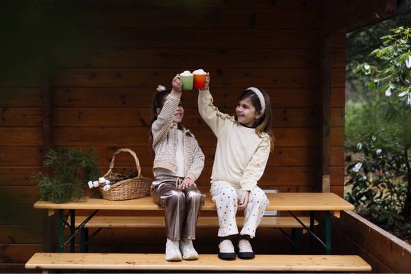 LEVV meisjes jacket cotton crème gemêleerd