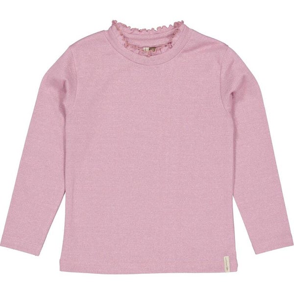 Levv longsleeve glitter mauve met roezel kraagje Darina
