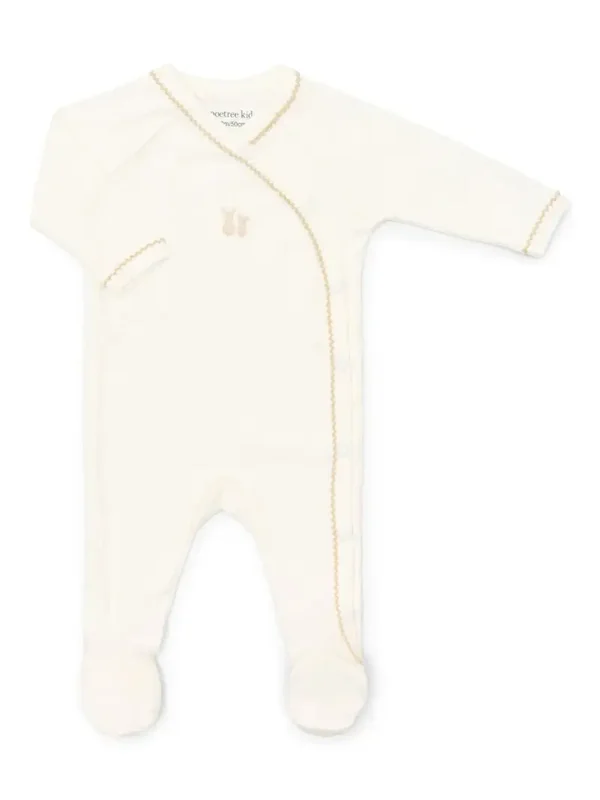 Poetree Teddy new born babypakje rib Crème 100% katoen