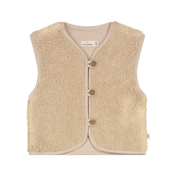 A Tiny Story baby teddy gilet cookie