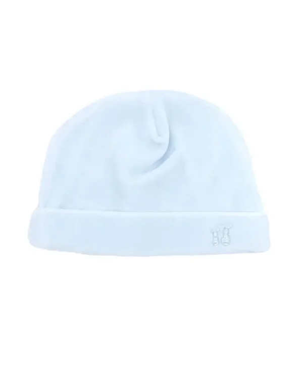 Poetree Velours baby mutsje baby blauw