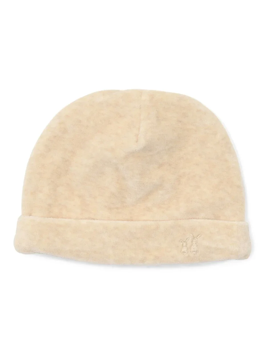 Poetree Velours baby mutsje Sand