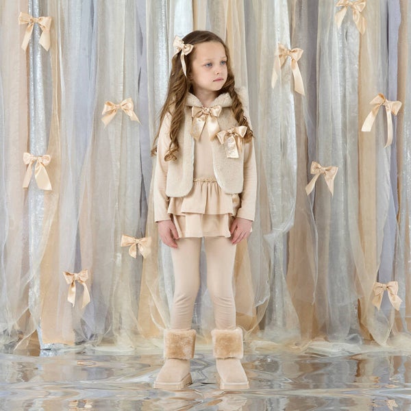 ADee Anna Fur gilet Eau de Adee stone beige