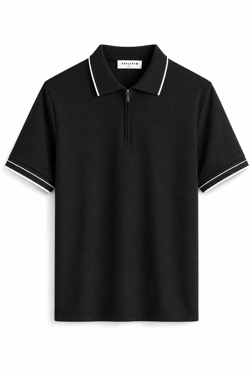 Classic Zip Polo – Black