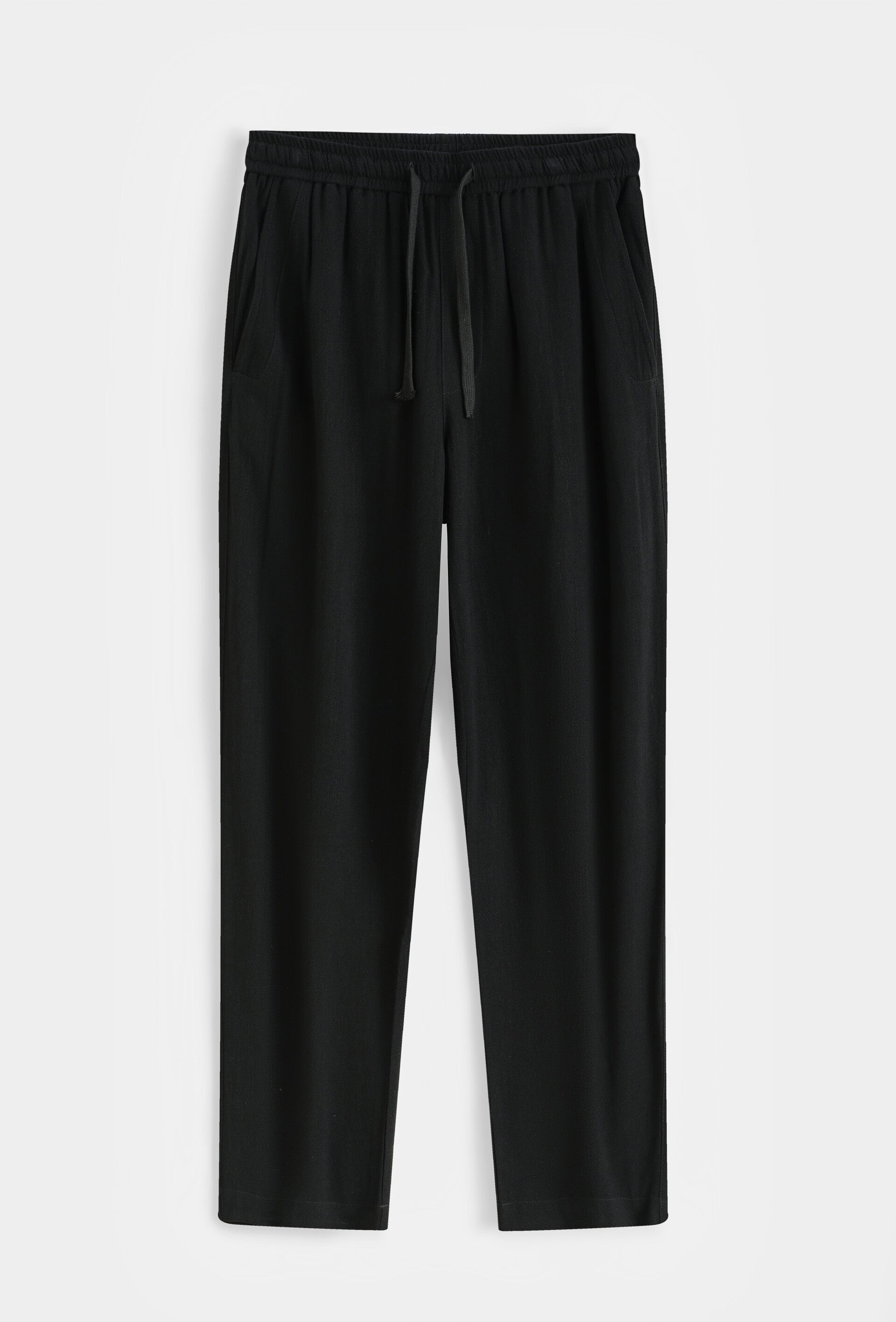 Black linen trousers