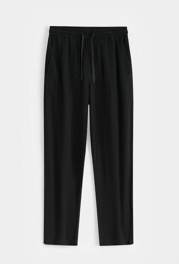 Black linen trousers