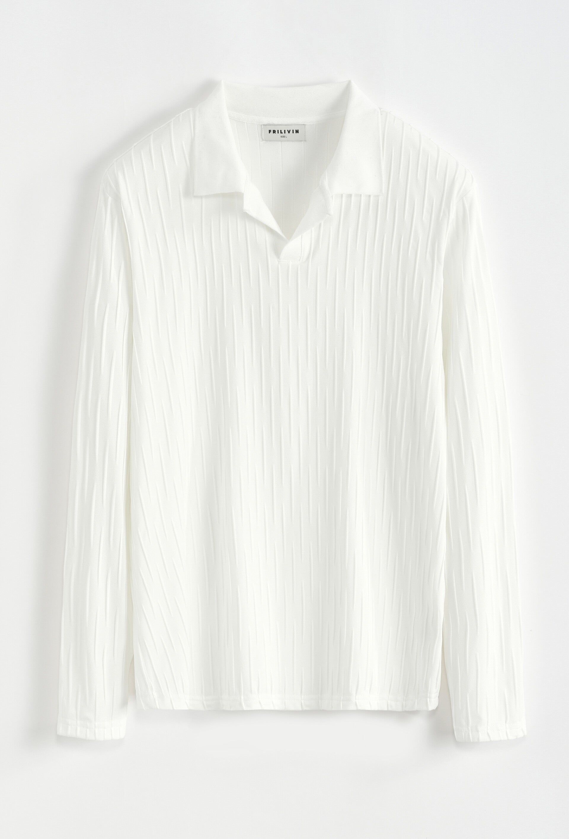 Ribbed Polo Knit – White