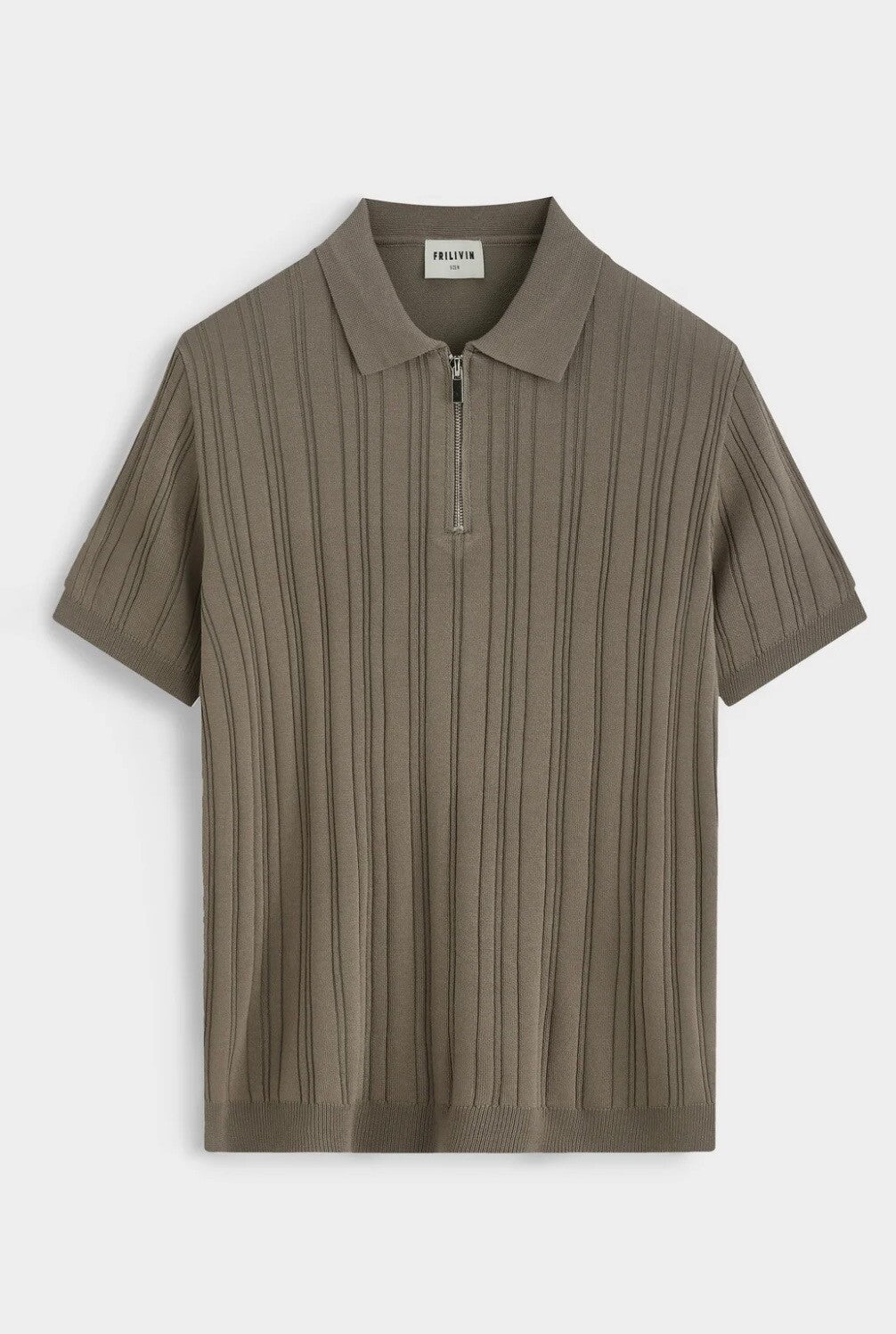 Textured Zip Polo