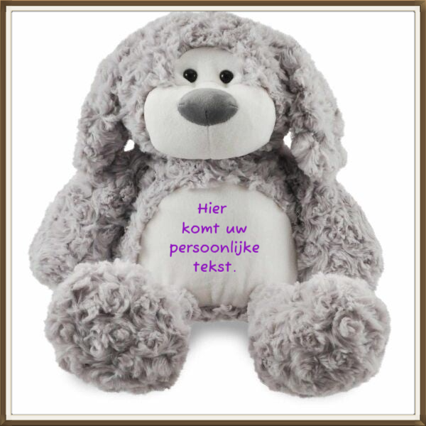 Tummies Hond Grijs met borduring