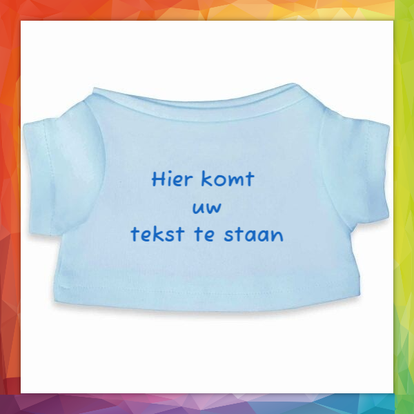 T-shirt voor knuffels 45-47cm, blauw met borduring