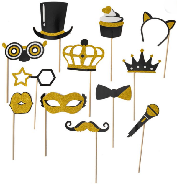 Gold Party Props 12 stuks