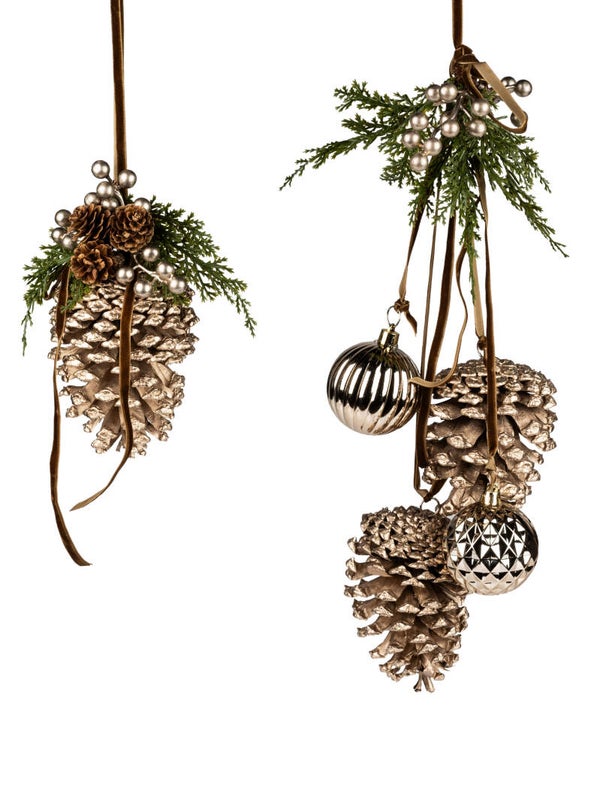 Deko-Hänge-Arrangement, versch. Sorten, Natur-Gold