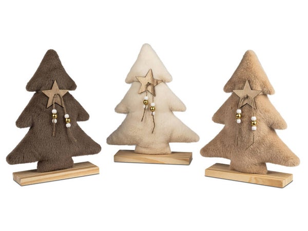 kleiner Deko-Baum Plüsch mit Stern, FORMANO, versch. Farben