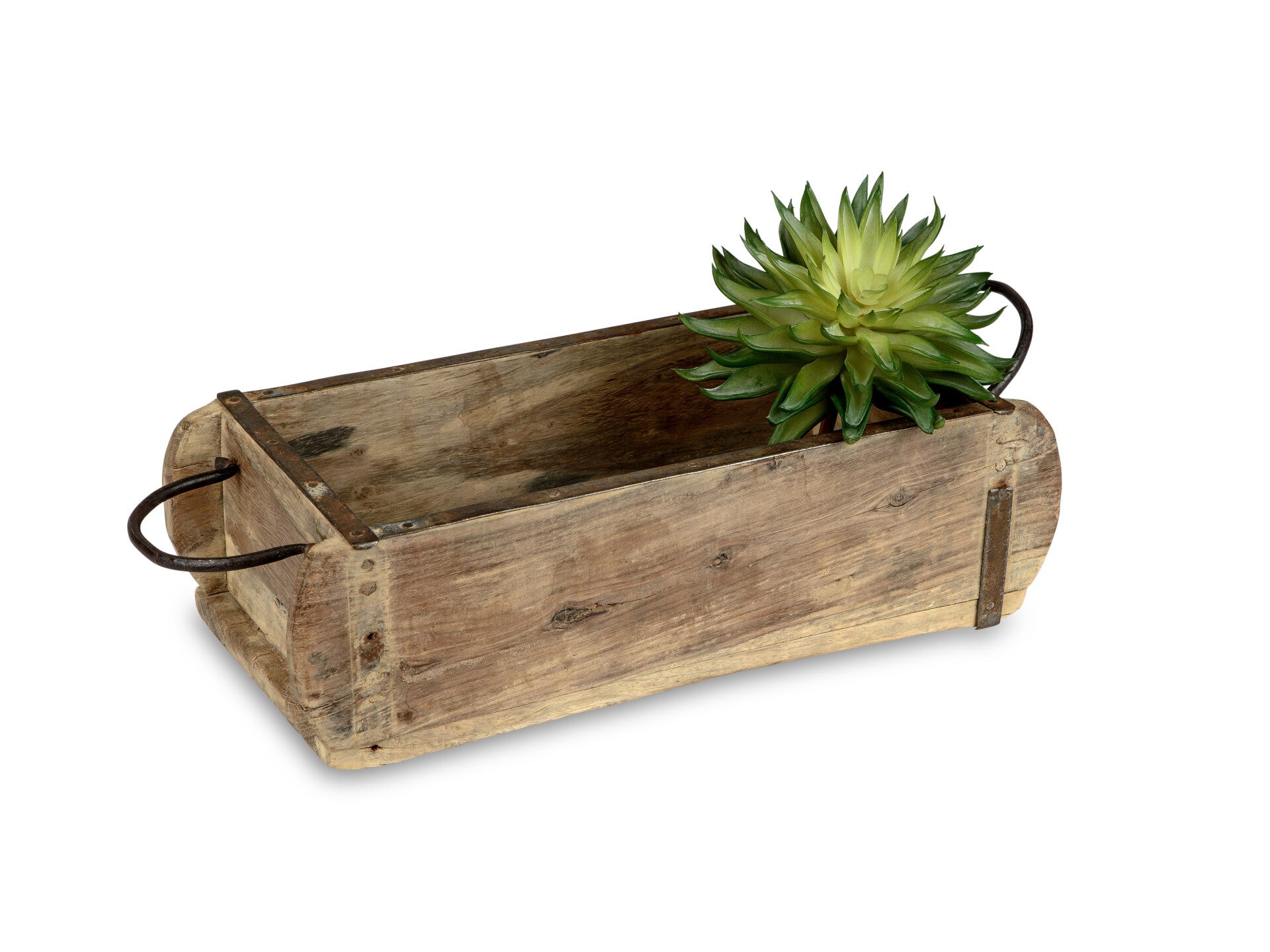 Antike Holzlade mit Metallgriff, FORMANO