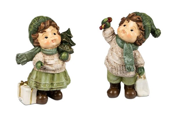 Kinderfiguren Weihnachtszeit, grün, versch. Ausführungen, FORMANO