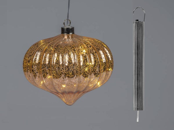 Deko-Hänger Amberfarben gesprenkelt/orange mit LED von FORMANO