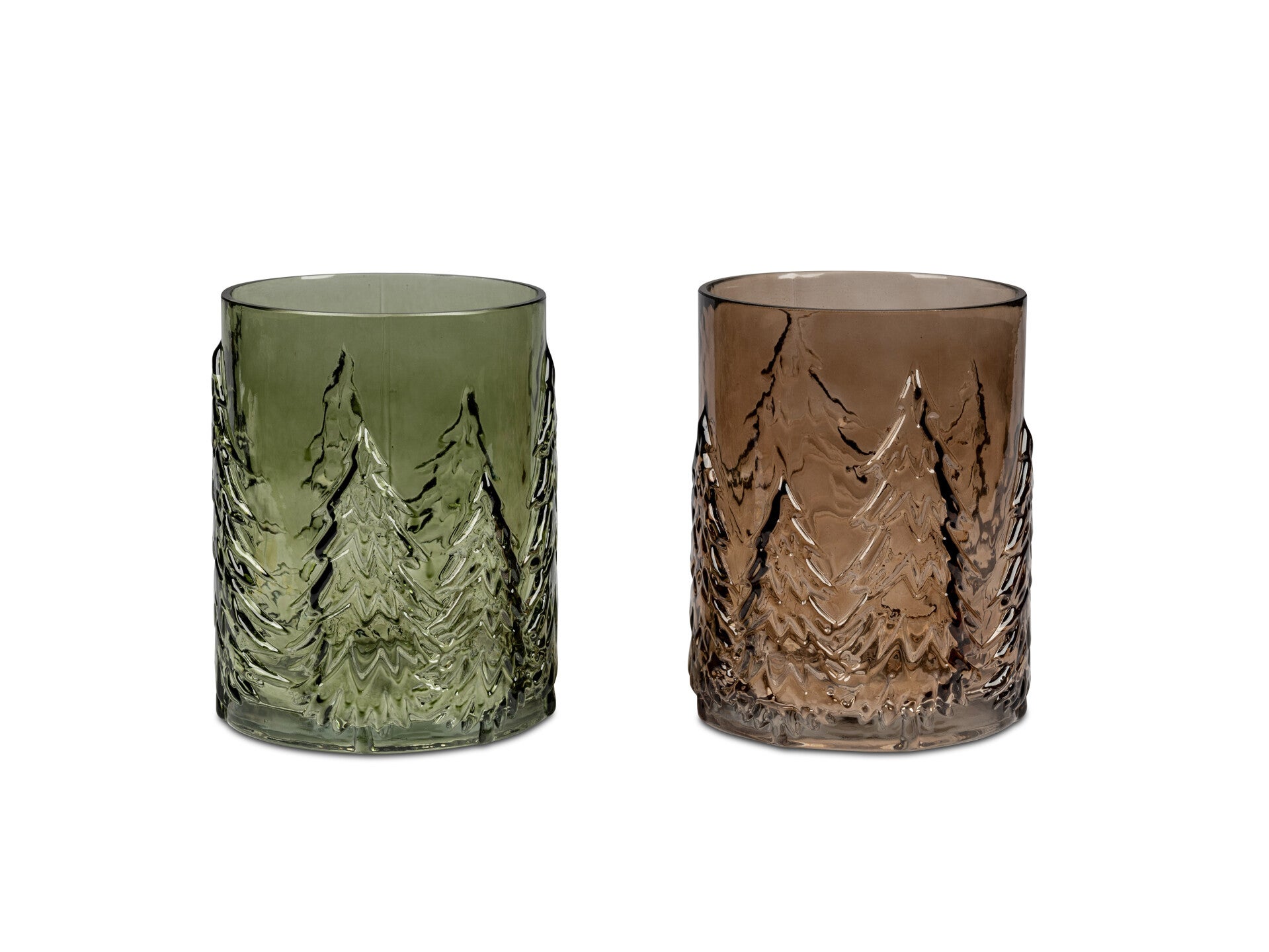 großes Glaswindlicht mit Tanne, versch. Farben, FORMANO