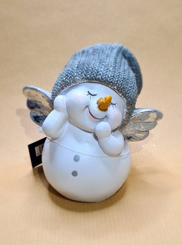 Weihnachtsfigur "geflügelter Schneemann", Mini