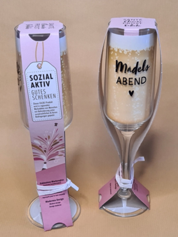 Sektglas Mädelsabend als Geschenk