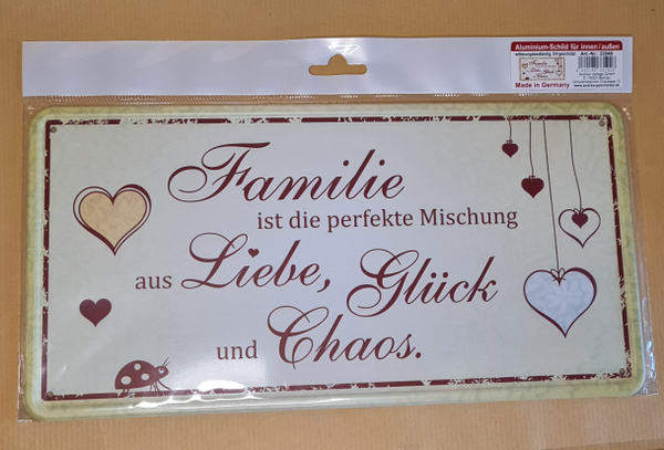 Metallschild Familie