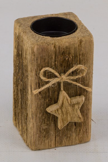 Gehlmann Holz-Kerzenhalter mit Stern