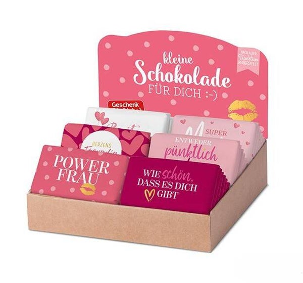 Vollmilchschokolade mit verschiedenen Grüßen